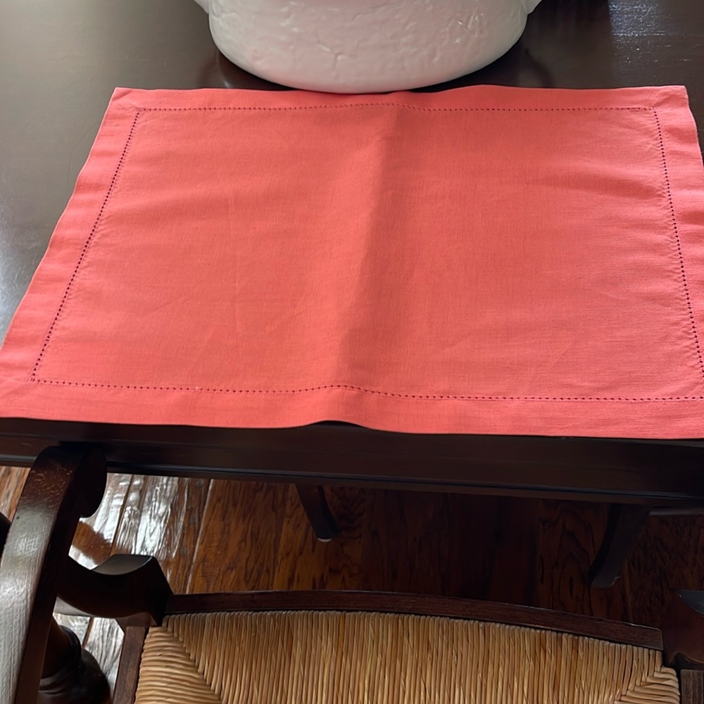Gorgeous Coral Linen Placemats